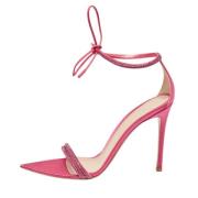 Pre-owned Satin sandals Gianvito Rossi Pre-owned , Pink , Dames