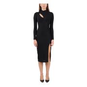 Lurex Jersey Midi Jurk met Cut-Out Just Cavalli , Black , Dames