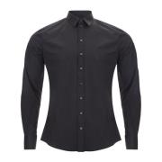 Slim Fit Katoenen Stretch Shirt Dolce & Gabbana , Black , Heren