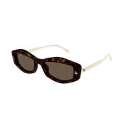 Bruin Havana Zonnebril Alexander McQueen , Brown , Unisex