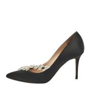 Pre-owned Satin heels Manolo Blahnik Pre-owned , Black , Dames