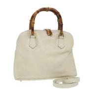 Pre-owned Leather gucci-bags Gucci Vintage , White , Dames