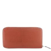 Pre-owned Leather clutches Hermès Vintage , Brown , Dames