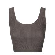 Geribbelde Crop Top Wild Cashmere , Brown , Dames