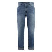 Slim Fit Jeans met Distressed Details Dondup , Blue , Heren