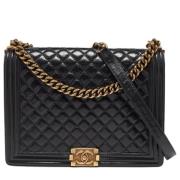 Pre-owned Leather chanel-bags Chanel Vintage , Black , Dames