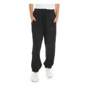 Gestreepte Zijzak Overalls Broek Emporio Armani EA7 , Black , Dames