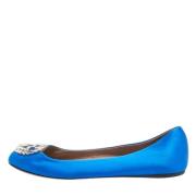 Pre-owned Satin flats Gucci Vintage , Blue , Dames