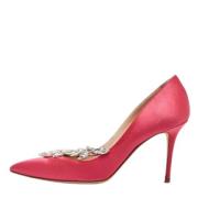 Pre-owned Satin heels Manolo Blahnik Pre-owned , Pink , Dames