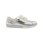 Pre-owned Leather sneakers Gucci Vintage , Gray , Heren