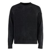 Geribbelde crew-neck trui RRD , Black , Heren