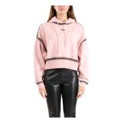 Hoodie met Micro Logo Print Msgm , Pink , Dames