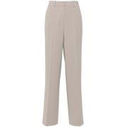 Crepe Texture Straight Leg Pants Theory , Gray , Dames