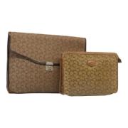 Pre-owned Canvas clutches Celine Vintage , Beige , Dames