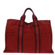 Pre-owned Canvas handbags Hermès Vintage , Red , Dames