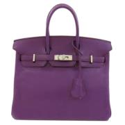 Pre-owned Leather handbags Hermès Vintage , Purple , Dames