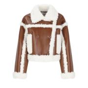 Bruine Faux Shearling Jas Stand Studio , Brown , Dames