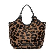 Zwarte Vlek Leo Paardenprint Tas Gianni Chiarini , Brown , Dames