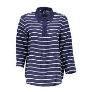 Blauw Gestreept Shirt Klassieke Stijl Gant , Blue , Dames