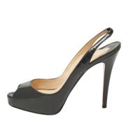 Pre-owned Leather sandals Christian Louboutin Pre-owned , Black , Dame...