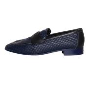 Pre-owned Leather flats Chanel Vintage , Blue , Dames