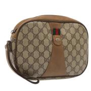 Pre-owned Leather clutches Gucci Vintage , Beige , Dames