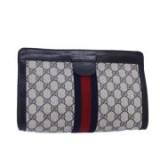 Pre-owned Leather clutches Gucci Vintage , Blue , Dames