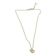 Pre-owned Metal necklaces Dior Vintage , Yellow , Dames