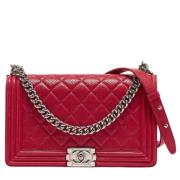 Pre-owned Leather chanel-bags Chanel Vintage , Red , Dames