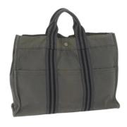 Pre-owned Canvas totes Hermès Vintage , Gray , Dames