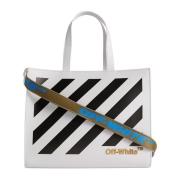 Witte leren Crossbody tas met gouden hardware Off White , White , Dame...