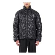 Gewatteerde jas met ritssluiting Msgm , Black , Heren