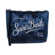 Blauwe Velvet Polsband Tas MC2 Saint Barth , Blue , Dames