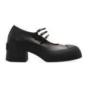 Leren pumps met verstelbare gespsluitingen Marni , Black , Dames