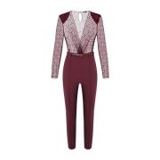 Rode jumpsuit met stijl Tu02146E2-Cg3 Elisabetta Franchi , Red , Dames