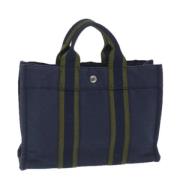 Pre-owned Canvas handbags Hermès Vintage , Blue , Dames