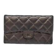 Pre-owned Leather wallets Chanel Vintage , Black , Dames