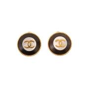 Pre-owned Fabric earrings Chanel Vintage , Yellow , Dames