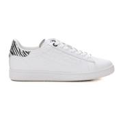 Leren Sneakers met Logo Details Emporio Armani EA7 , White , Dames