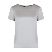 Grijze Zijde Blend Satijnen Top Emporio Armani , Gray , Dames