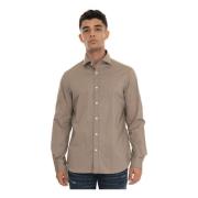 Stijlvol Klassiek Shirt voor Mannen Emporio Armani , Beige , Heren