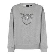 Grijze Love Birds Sweater Pinko , Gray , Dames