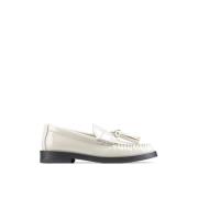 Leren loafers met pareldetail en franje Jimmy Choo , Beige , Dames