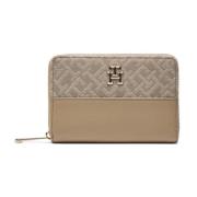 Jacquard Satchel Portemonnee voor Mannen Tommy Hilfiger , Beige , Here...