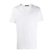 Wit V-hals T-shirt en Polo Dolce & Gabbana , White , Heren