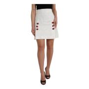 A-lijn Mini Rok met Aardbeienprint Dolce & Gabbana , White , Dames