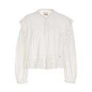 Witte Kant Blouse Klassieke Shirtstijl Isabel Marant , White , Dames