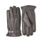 Heren Leren Winterhandschoenen met Wol Hestra , Brown , Heren