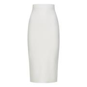 Witte Midi Rok Aw24 Victoria Beckham , White , Dames