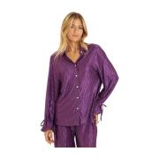 Vloeibare geknoopte blouse Alma EN Pena , Purple , Dames